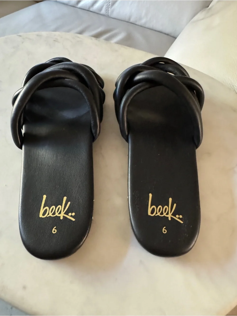 beek Black Slide Sandals for Women sz 6